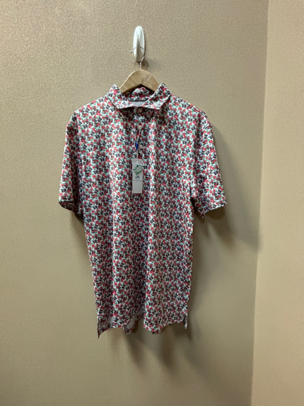 NWT Southern Tide Men's Lg Driver Paloma Paradise Polo in Classic White 🍹🌴